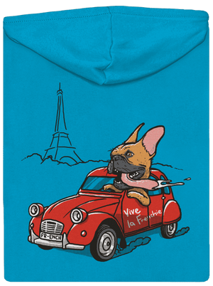 Francúzsky buldoček dámska mikina na zips Blue Atol