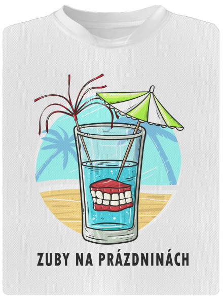 Zuby na prázdninách pánske športové tričko White