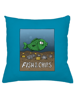 Fish and IT chips vankúš Blue Turquoise
