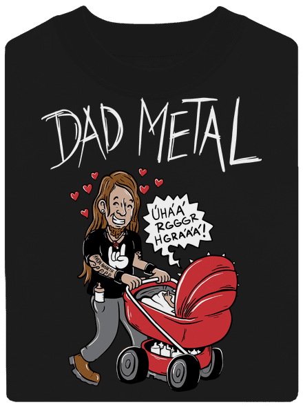 Dad metal unisex mikina bez kapucne Black