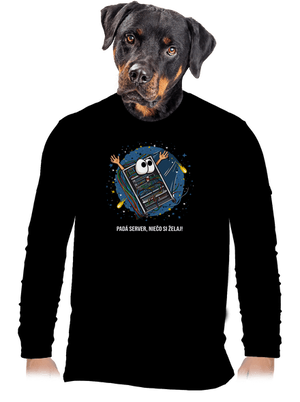 Padá server pánske dlhý rukáv Black