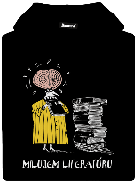 Milujem literatúru pánska mikina klokanka Black
