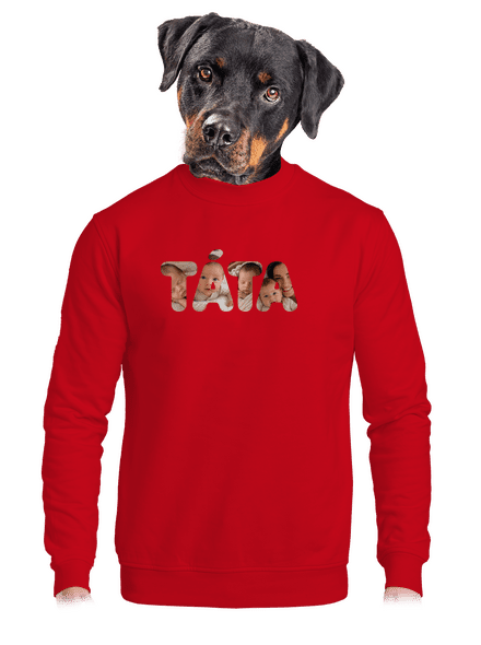 Nápis ocko z vlastných fotiek unisex mikina bez kapucne Red