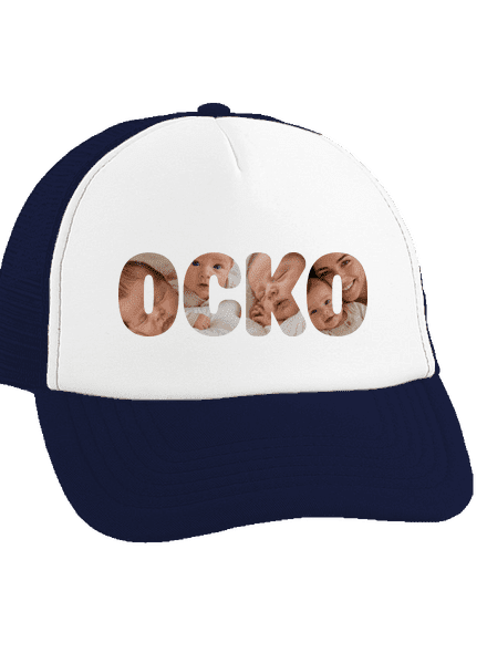 Nápis ocko z vlastných fotiek šiltovka truckerka French Navy cap