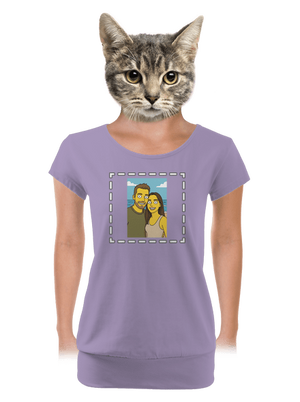 Simpsonovi z vlastnej fotky dámske tričko s lemom Lavender