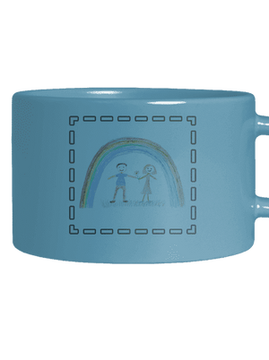 Detské kresby - Nahraj vlastnú hrnček makronka Blue Macaron