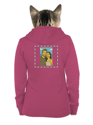 Simpsonovi z vlastnej fotky dámska mikina na zips Magenta