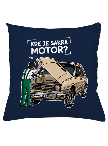 Kde je motor? vankúš Dark Navy