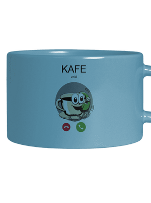Kafe volá hrnček makronka Blue Macaron