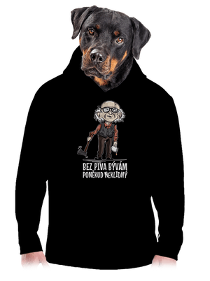 Neklidný bez piva pánska mikina klokanka Black