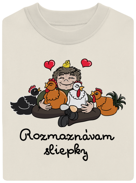 Rozmaznávam sliepky unisex mikina bez kapucne Off White