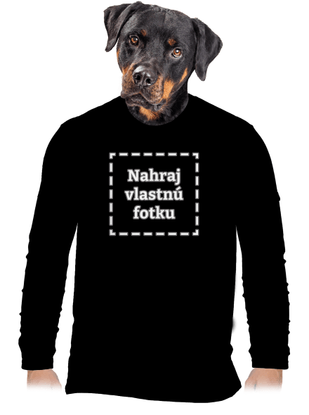 Vlastná potlač pánske dlhý rukáv Black