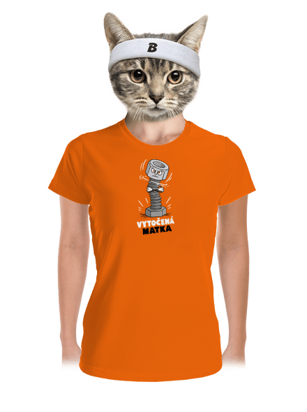 Vytočená matka dámske športové tričko Neon Orange