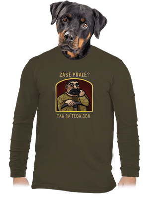 Zase práce? pánske dlhý rukáv Urban Khaki