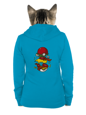 Pokémon burger dámska mikina na zips Blue Atol