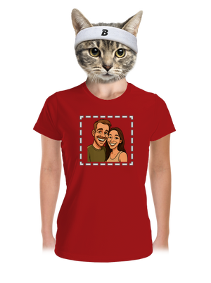 Karikatúra z vlastnej fotky dámske športové tričko Red Mal