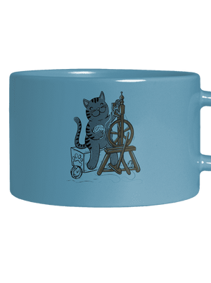 Mačka pradie hrnček makronka Blue Macaron