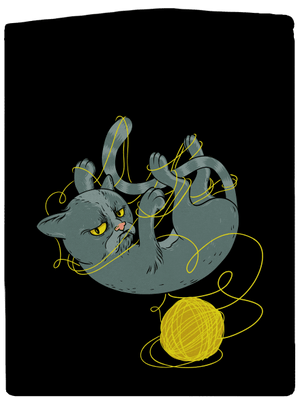 Nevrlý kocúr dámska mikina na zips Black