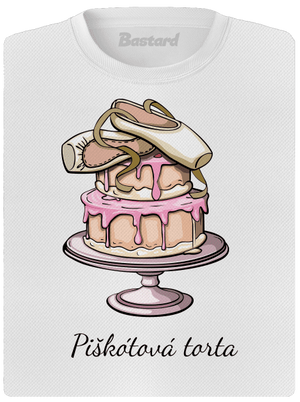 Piškótová torta dámske športové tričko White