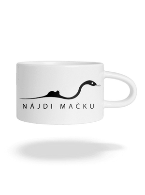 Nájdi mačku hrnček makronka White