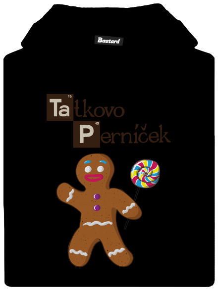 Perníčkový tatko a Perníček detská mikina klokanka Black
