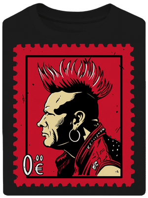 Známka punku unisex tričko oversized Black