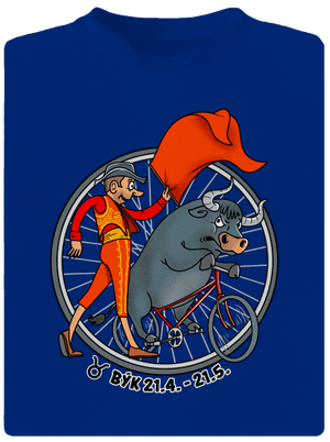 Cyklistický horoskop: Býk pánske športové tričko Royal Blue Mal