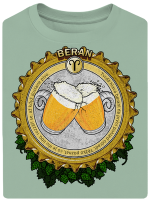 Pivný horoskop: Baran unisex tričko oversized Sage