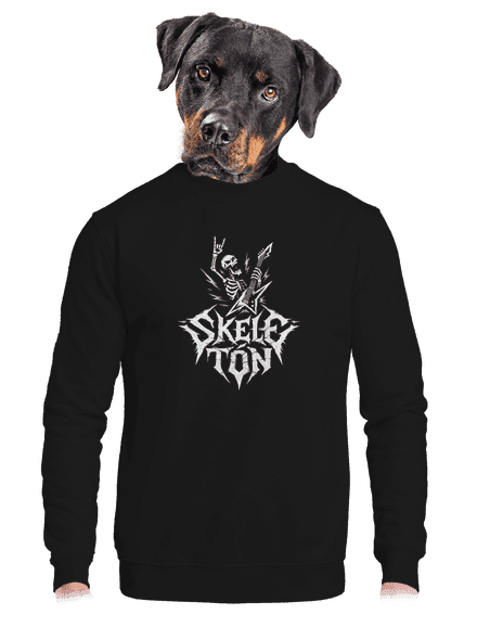 Skeletón unisex mikina bez kapucne Black