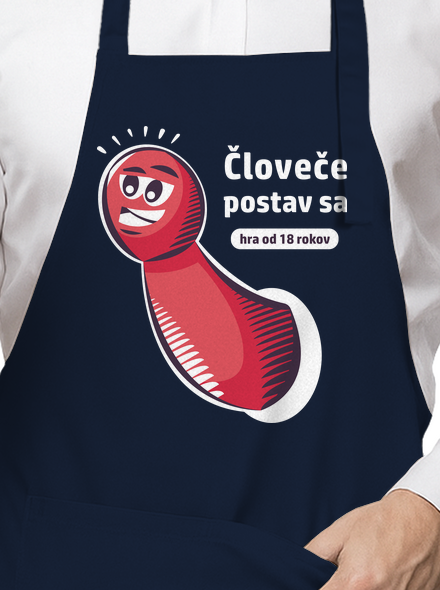 Človeče postav sa zástera Navy