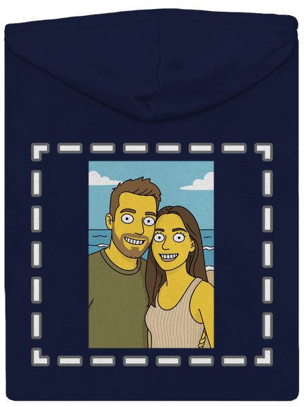 Simpsonovi z vlastnej fotky pánska mikina na zips Navy