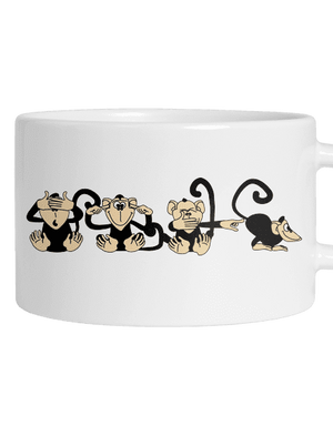 Opica hrnček makronka White