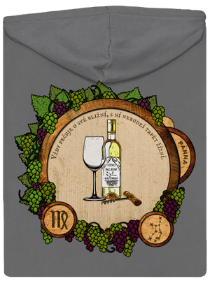 Vínny horoskop: Panna dámska mikina na zips Steel Gray