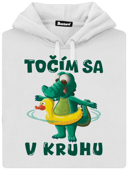 Točím sa v kruhu dámska mikina klokanka White