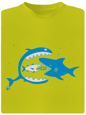 Rybky detské športové tričko Neon Yellow