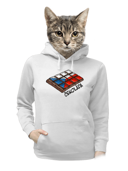Čekoláda dámska mikina klokanka White