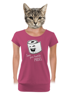 Prdel dámske tričko s lemom Magenta