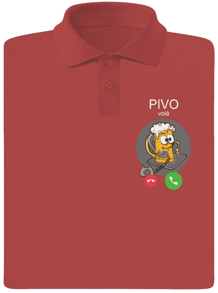 Pívo volá pánska polokošeľa Burgundy