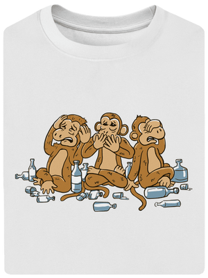 Trojnásobná opica unisex tričko oversized White