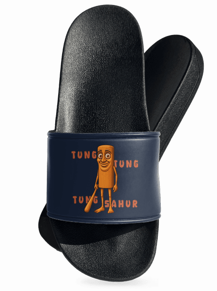 Tung Tung Tung Sahur – Italian Brainrot šľapky Navy