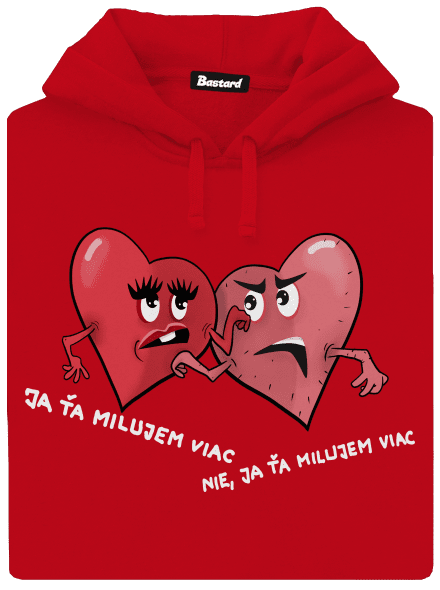 Srdiečka pánska mikina klokanka Red