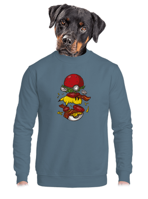 Pokémon burger unisex mikina bez kapucne Nordic Blue
