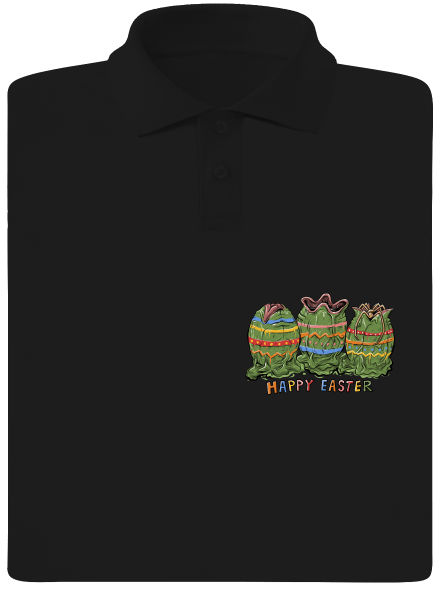 Happy Easter pánska polokošeľa Black