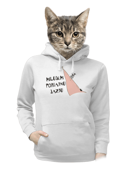 Milujem jazdu dámska mikina klokanka White