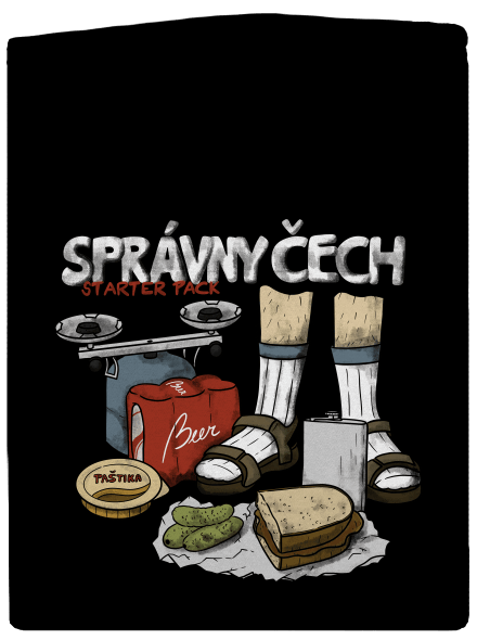 Správny Čech pánska mikina na zips Black