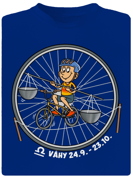 Cyklistický horoskop: Váhy pánske športové tričko Royal Blue Mal