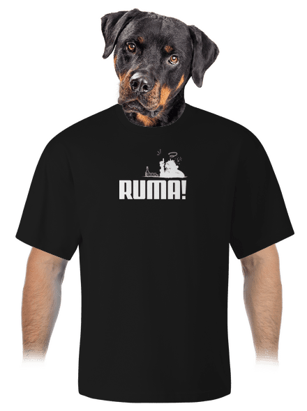 Ruma unisex tričko oversized Black