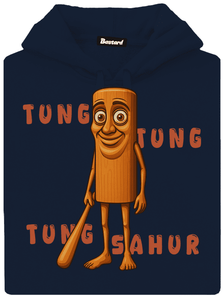Tung Tung Tung Sahur – Italian Brainrot pánska mikina klokanka Navy