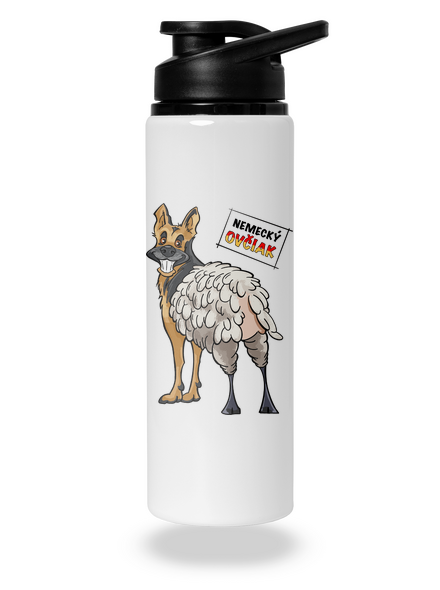Nemecký ovčiak flaša na vodu White