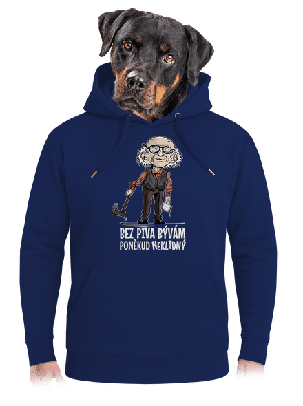 Neklidný bez piva unisex mikina premium Navy